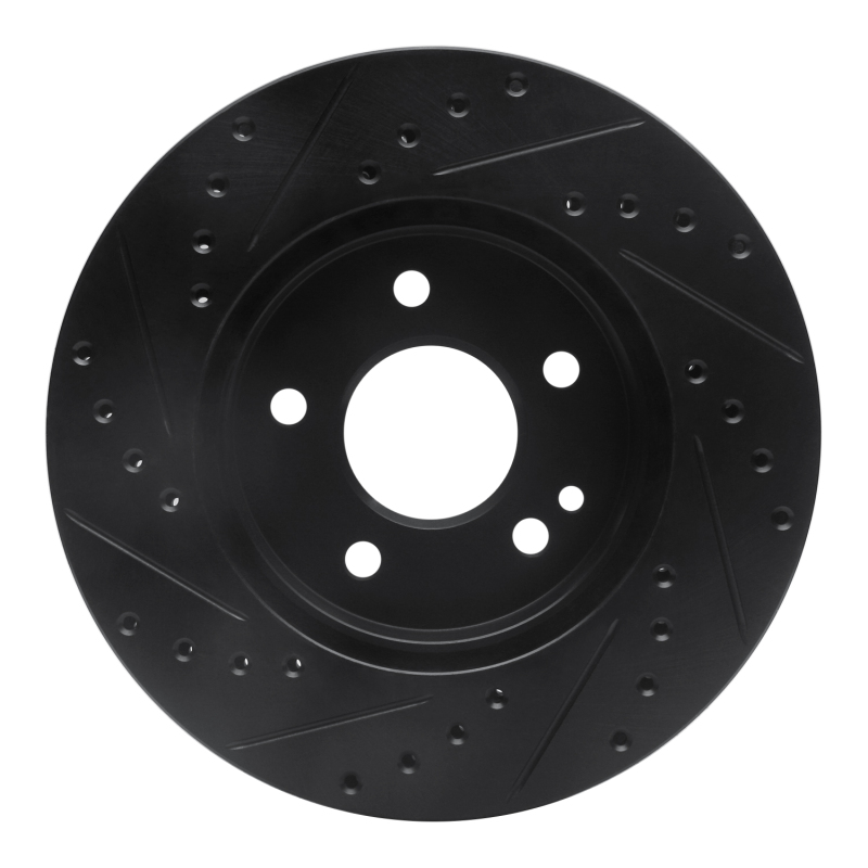 Picture of R1 94-97 Mercedes-Benz C280 Front Right Drilled & Slotted Black Brake Rotor