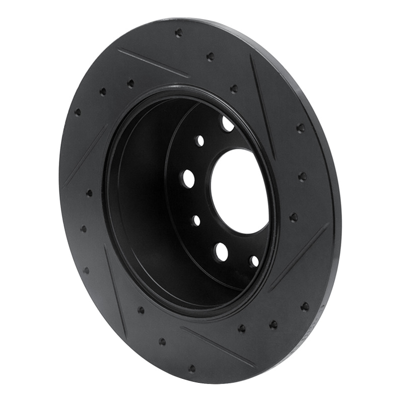 Picture of R1 61-91 Mercedes-Benz 230S Rear Left Drilled & Slotted Black Brake Rotor