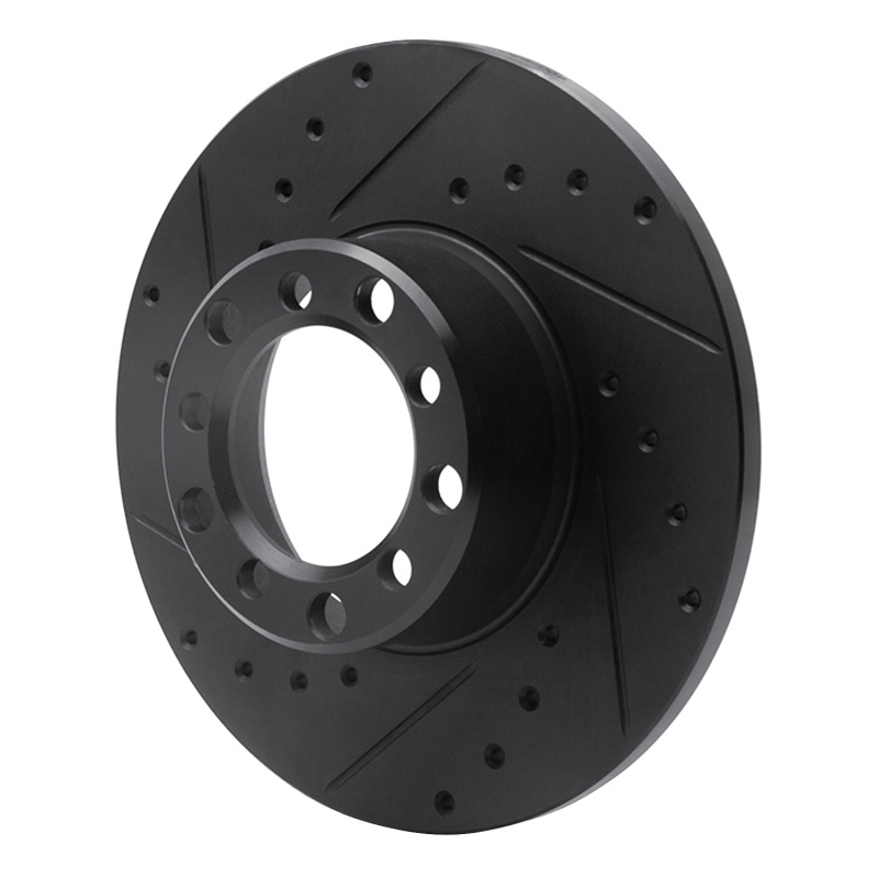Picture of R1 68-76 Mercedes-Benz 220 Front Left Drilled & Slotted Black Brake Rotor