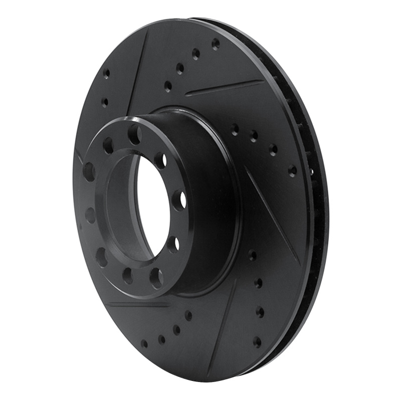 Picture of R1 79-85 Mercedes-Benz 380SL Front Left Drilled & Slotted Black Brake Rotor