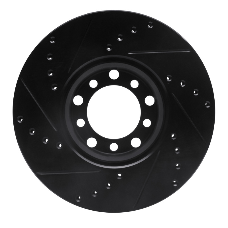 Picture of R1 79-85 Mercedes-Benz 380SEL Front Right Drilled & Slotted Black Brake Rotor