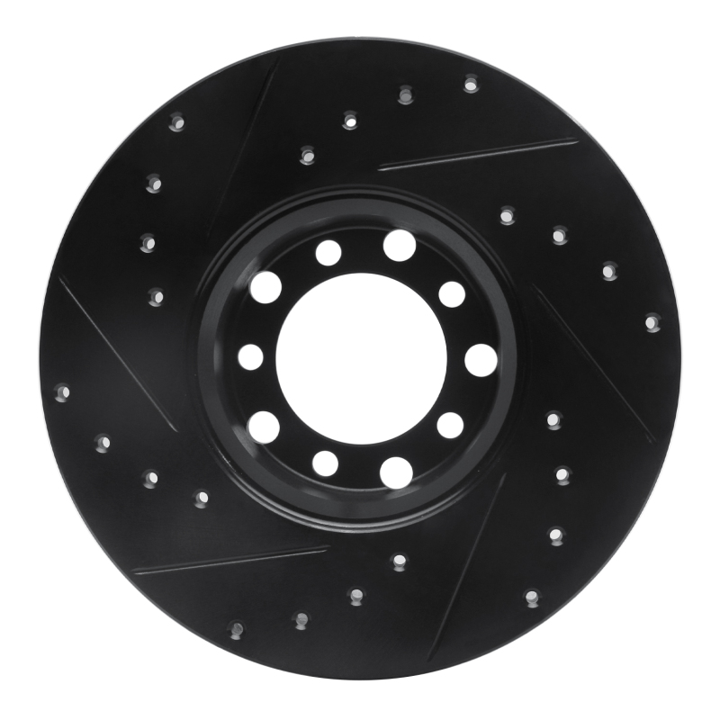 Picture of R1 73-85 Mercedes-Benz 230 Front Right Drilled & Slotted Black Brake Rotor