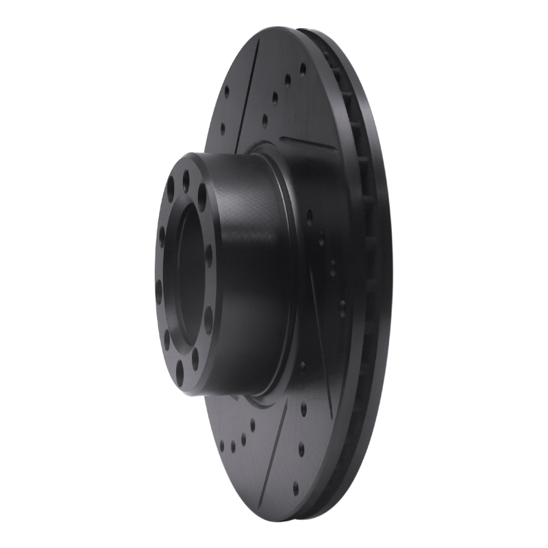 Picture of R1 72-80 Mercedes-Benz 280SE Front Left Drilled & Slotted Black Brake Rotor