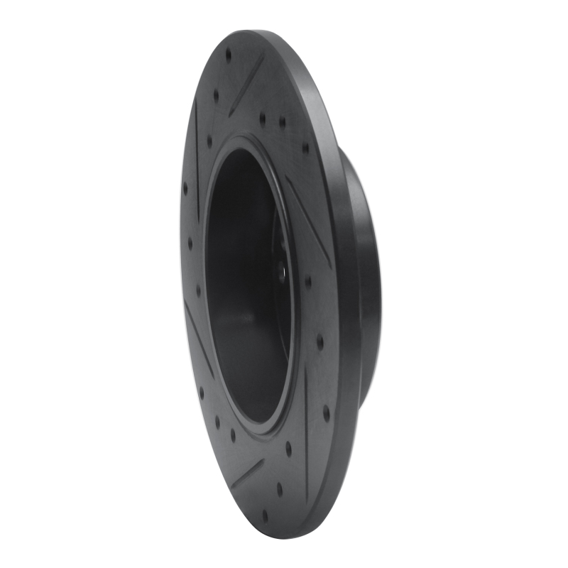 Picture of R1 83-89 Mercedes-Benz 190E Front Right Drilled & Slotted Black Brake Rotor