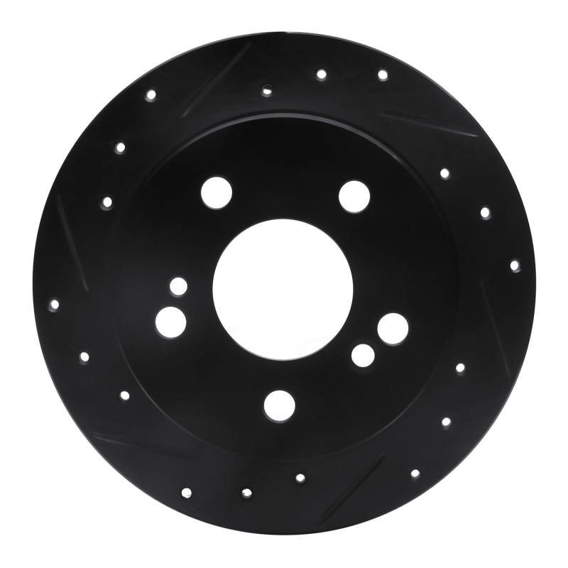 Picture of R1 83-95 Mercedes-Benz 300CE Rear Left Drilled & Slotted Black Brake Rotor