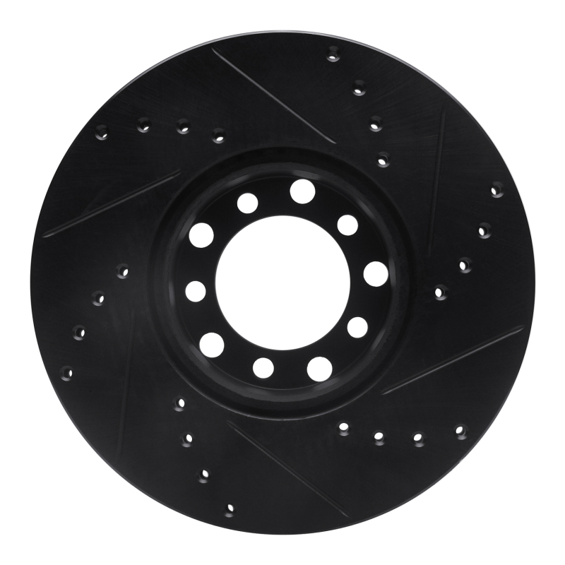 Picture of R1 72-80 Mercedes-Benz 280SE Front Left Drilled & Slotted Black Brake Rotor