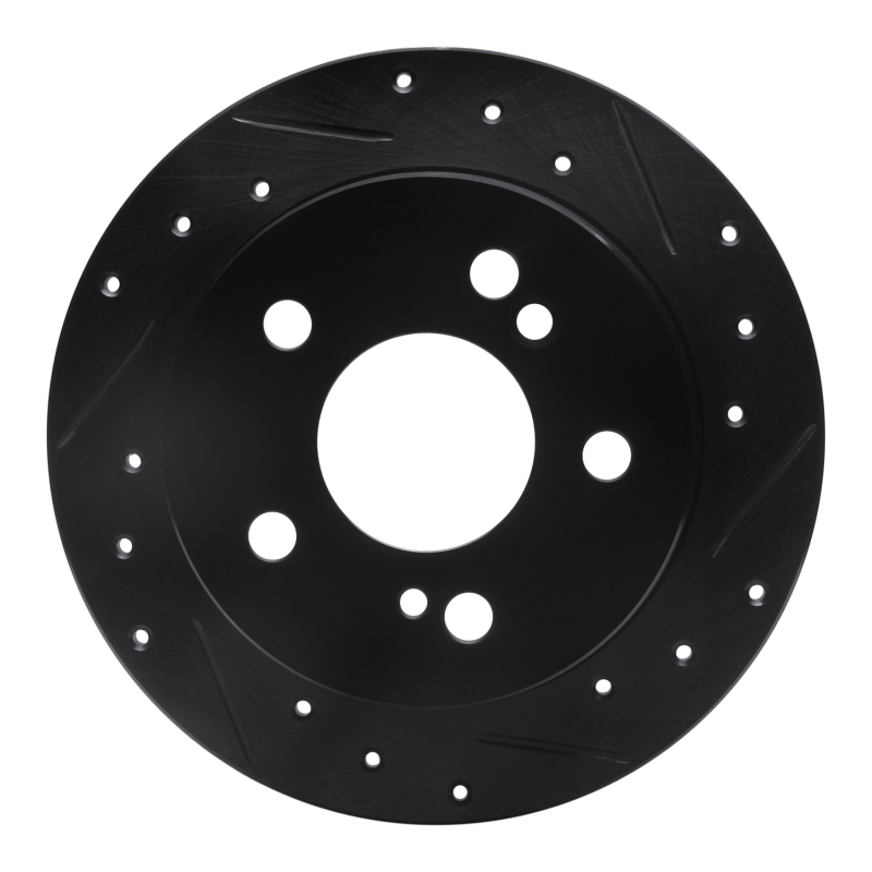 Picture of R1 83-95 Mercedes-Benz 300D Rear Right Drilled & Slotted Black Brake Rotor