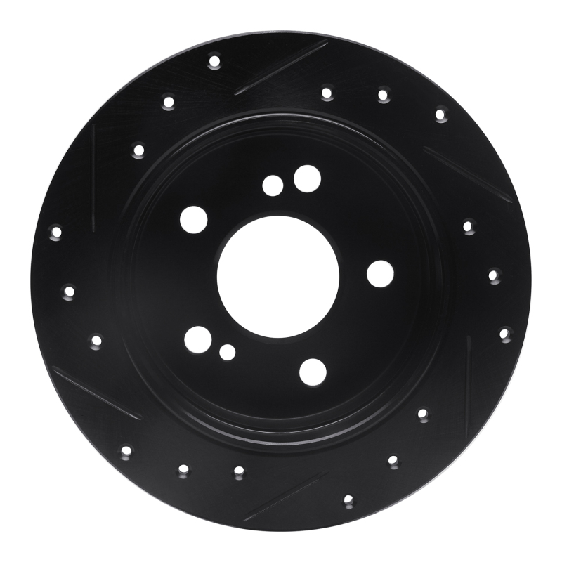 Picture of R1 83-95 Mercedes-Benz 300D Rear Right Drilled & Slotted Black Brake Rotor