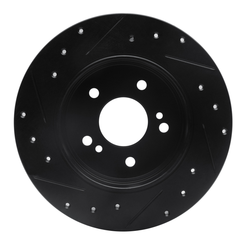 Picture of R1 87-15 Chrysler Crossfire Rear Right Drilled & Slotted Black Brake Rotor