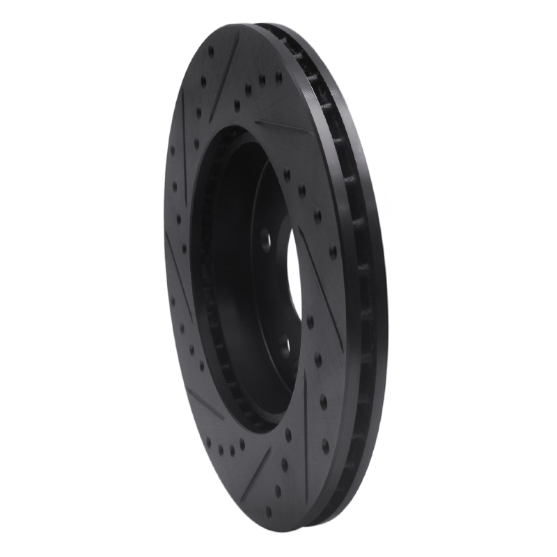 Picture of R1 84-95 Mercedes-Benz 260E Front Right Drilled & Slotted Black Brake Rotor