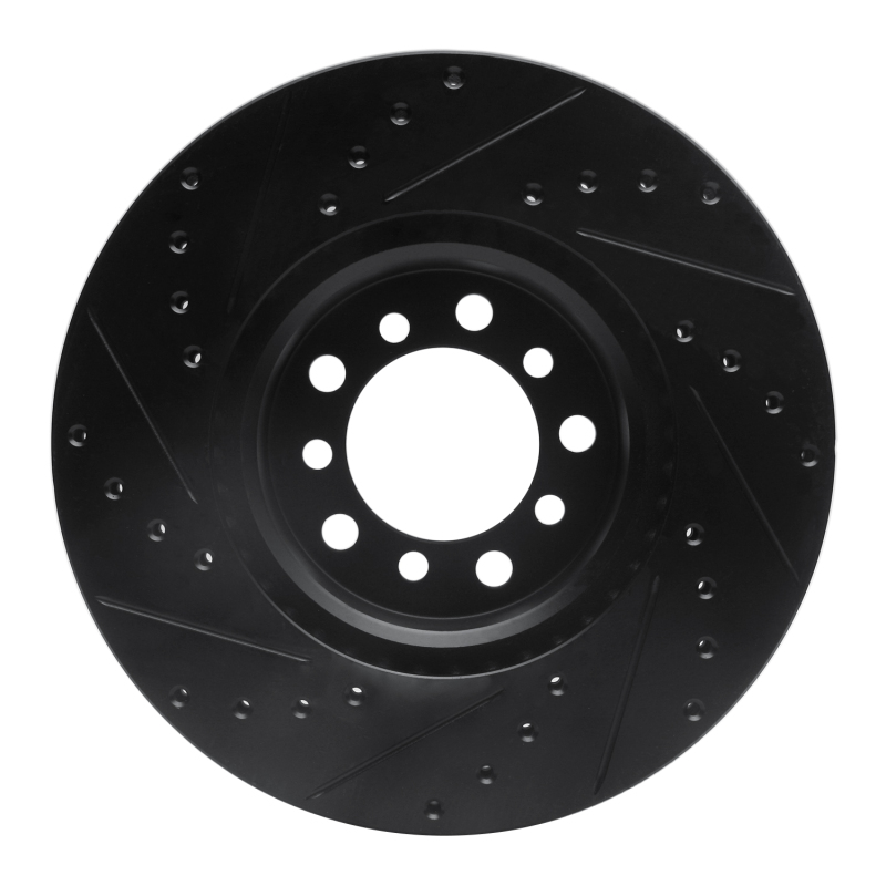 Picture of R1 85-91 Mercedes-Benz 300SD Front Right Drilled & Slotted Black Brake Rotor