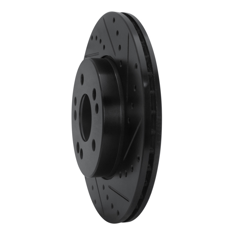 Picture of R1 90-95 Mercedes-Benz 300CE Front Right Drilled & Slotted Black Brake Rotor