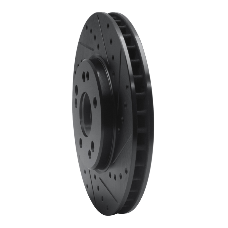 Picture of R1 90-98 Mercedes-Benz 300SL Front Right Drilled & Slotted Black Brake Rotor