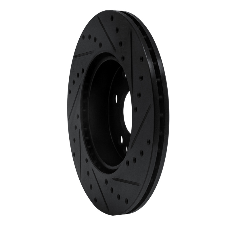 Picture of R1 90-95 Mercedes-Benz E320 Front Left Drilled & Slotted Black Brake Rotor