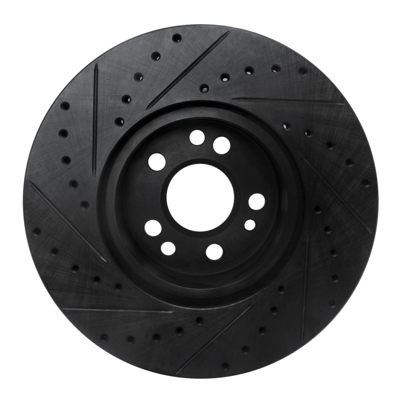 Picture of R1 91-99 Mercedes-Benz S350 Front Right Drilled & Slotted Black Brake Rotor