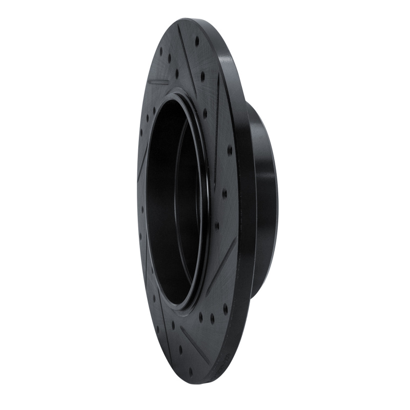 Picture of R1 91-99 Mercedes-Benz 300SE Rear Left Drilled & Slotted Black Brake Rotor