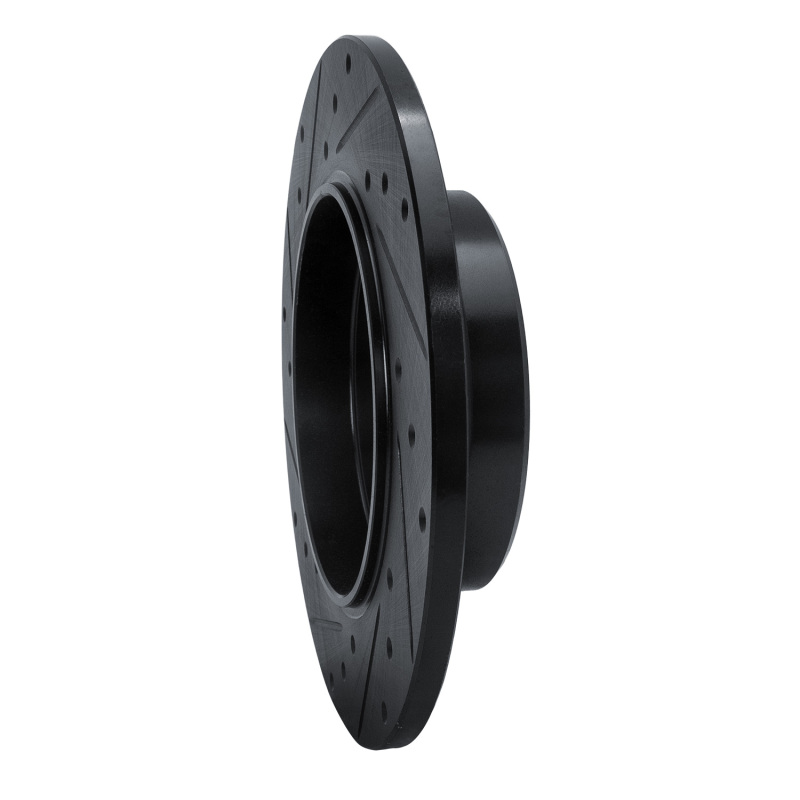 Picture of R1 91-99 Mercedes-Benz S320 Rear Right Drilled & Slotted Black Brake Rotor