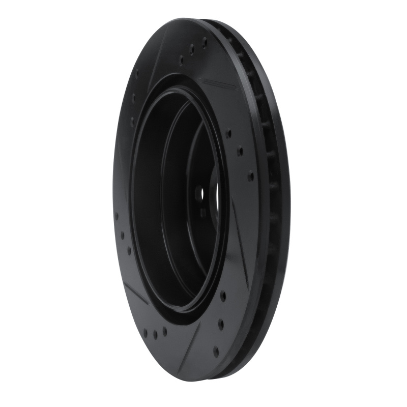 Picture of R1 92-94 Mercedes-Benz 500E Rear Right Drilled & Slotted Black Brake Rotor