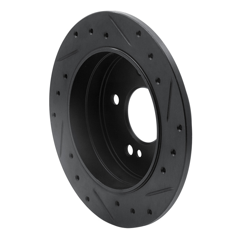 Picture of R1 94-98 Mercedes-Benz C280 Rear Left Drilled & Slotted Black Brake Rotor