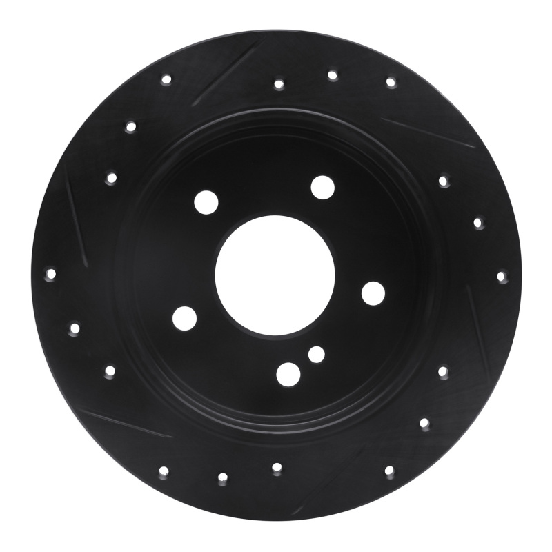 Picture of R1 94-98 Mercedes-Benz C220 Rear Right Drilled & Slotted Black Brake Rotor