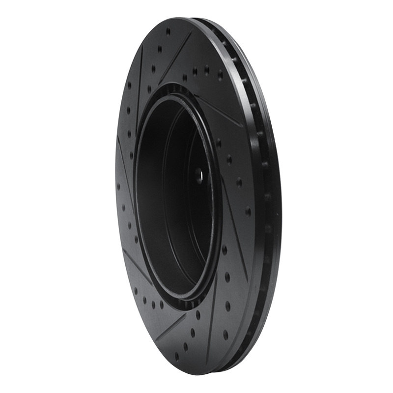 Picture of R1 93-02 Mercedes-Benz SL600 Rear Right Drilled & Slotted Black Brake Rotor