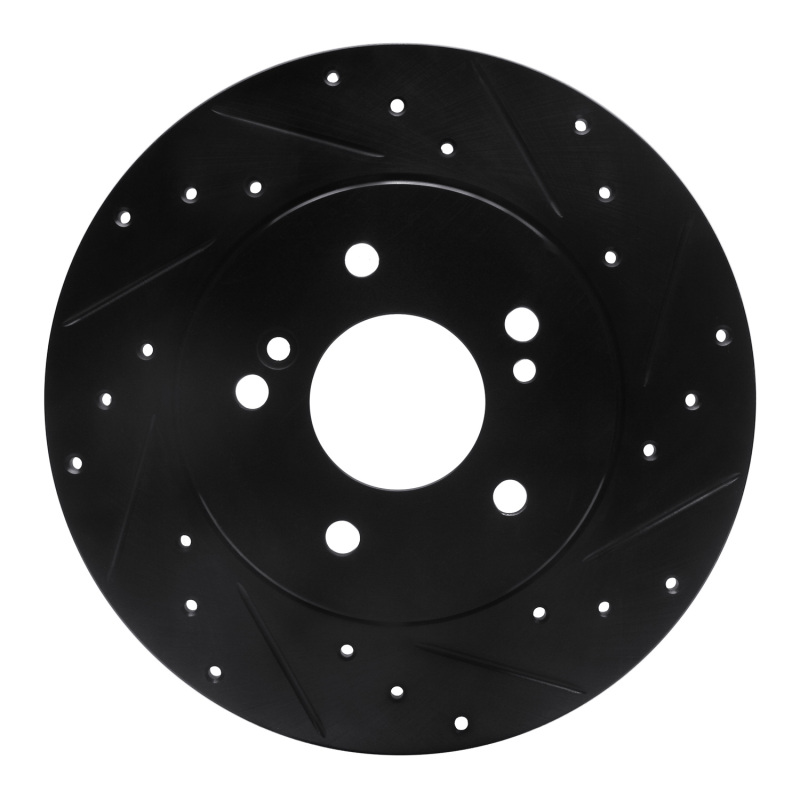 Picture of R1 96-98 Mercedes-Benz SL320 Rear Right Drilled & Slotted Black Brake Rotor