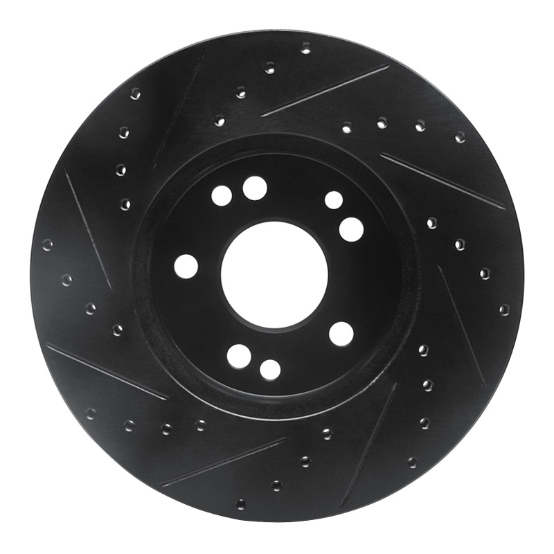 Picture of R1 90-95 Mercedes-Benz 300CE Front Right Drilled & Slotted Black Brake Rotor