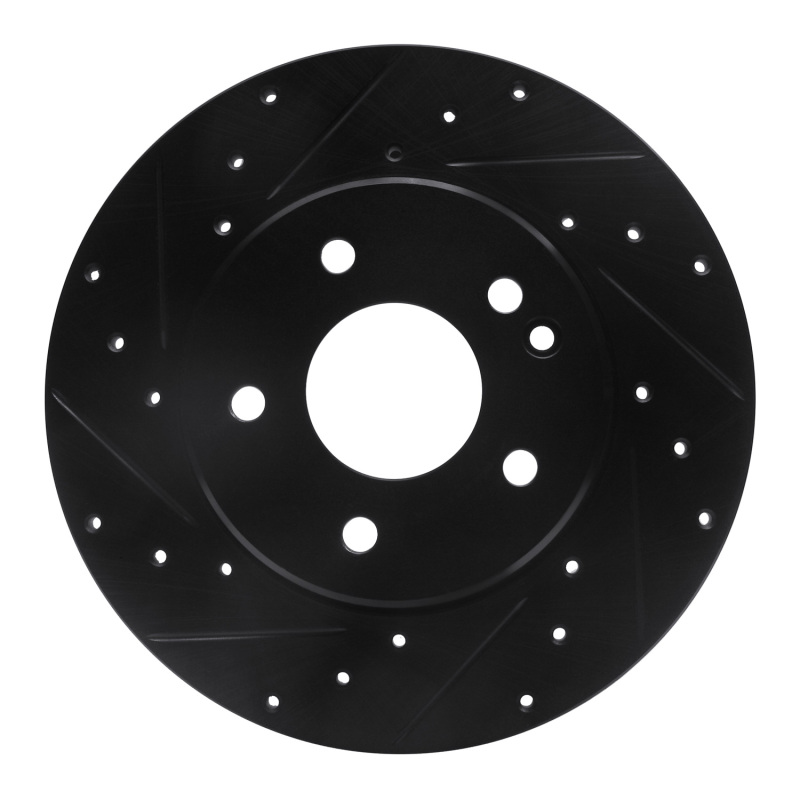 Picture of R1 97-98 Mercedes-Benz C230 Front Left Drilled & Slotted Black Brake Rotor