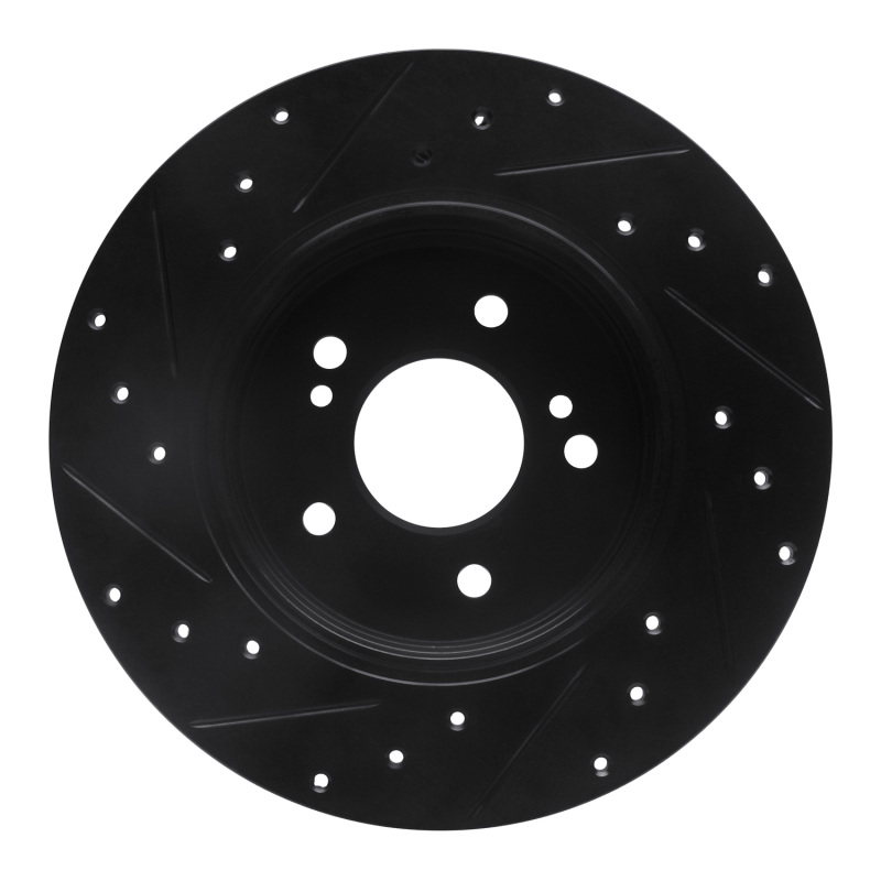 Picture of R1 96-98 Mercedes-Benz SL320 Rear Right Drilled & Slotted Black Brake Rotor