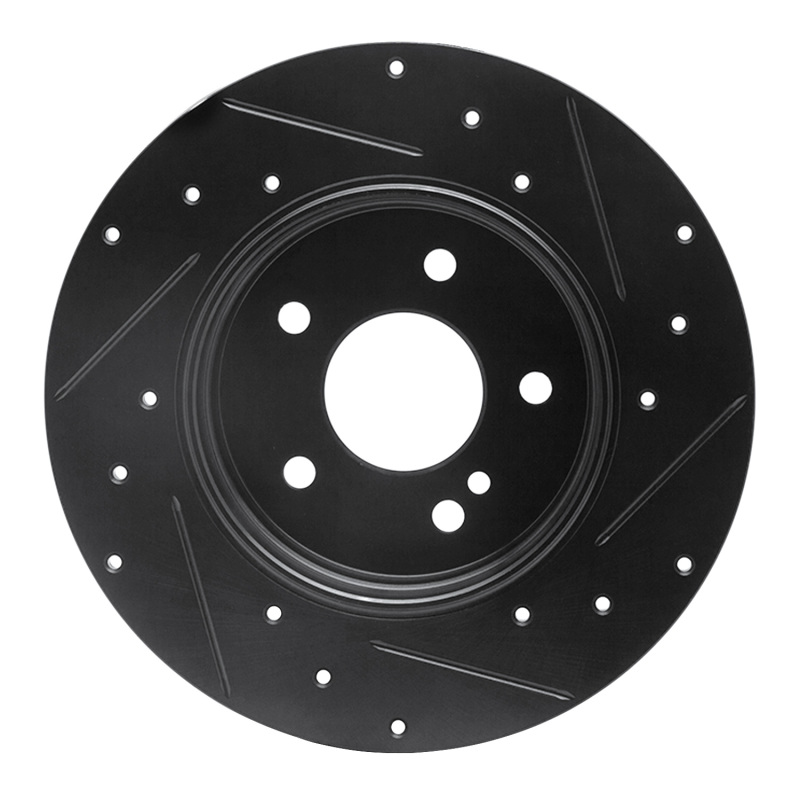 Picture of R1 94-11 Mercedes-Benz C280 Rear Left Drilled & Slotted Black Brake Rotor