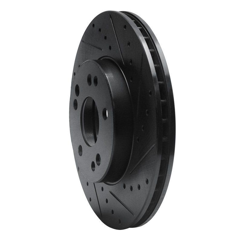 Picture of R1 90-95 Mercedes-Benz 300CE Front Right Drilled & Slotted Black Brake Rotor