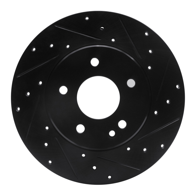Picture of R1 97-98 Mercedes-Benz C230 Front Right Drilled & Slotted Black Brake Rotor