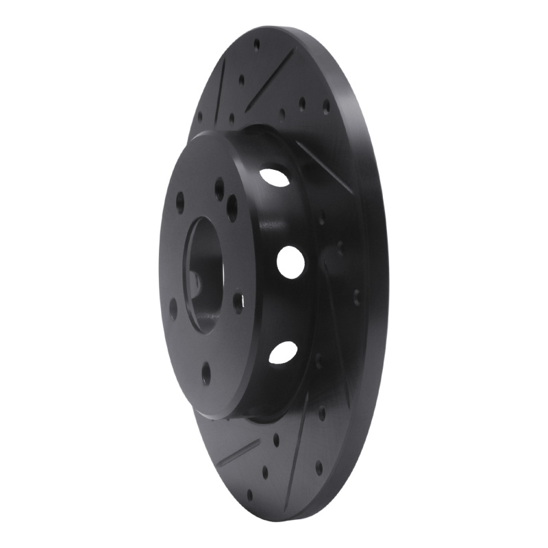 Picture of R1 97-98 Mercedes-Benz C230 Front Left Drilled & Slotted Black Brake Rotor