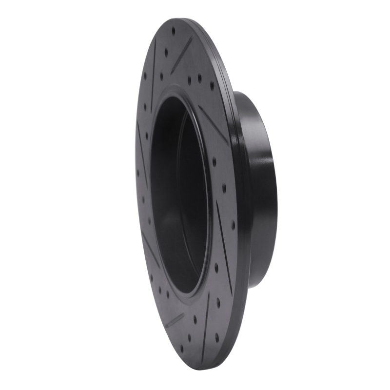 Picture of R1 96-98 Mercedes-Benz SL320 Rear Right Drilled & Slotted Black Brake Rotor