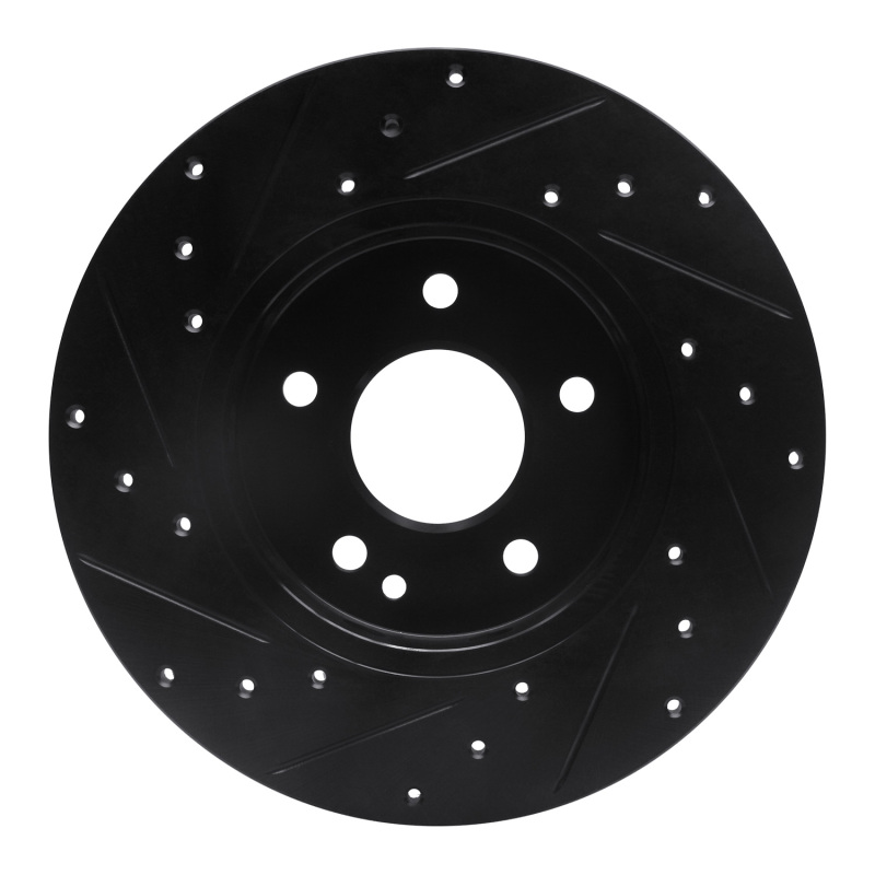 Picture of R1 97-98 Mercedes-Benz C230 Front Right Drilled & Slotted Black Brake Rotor