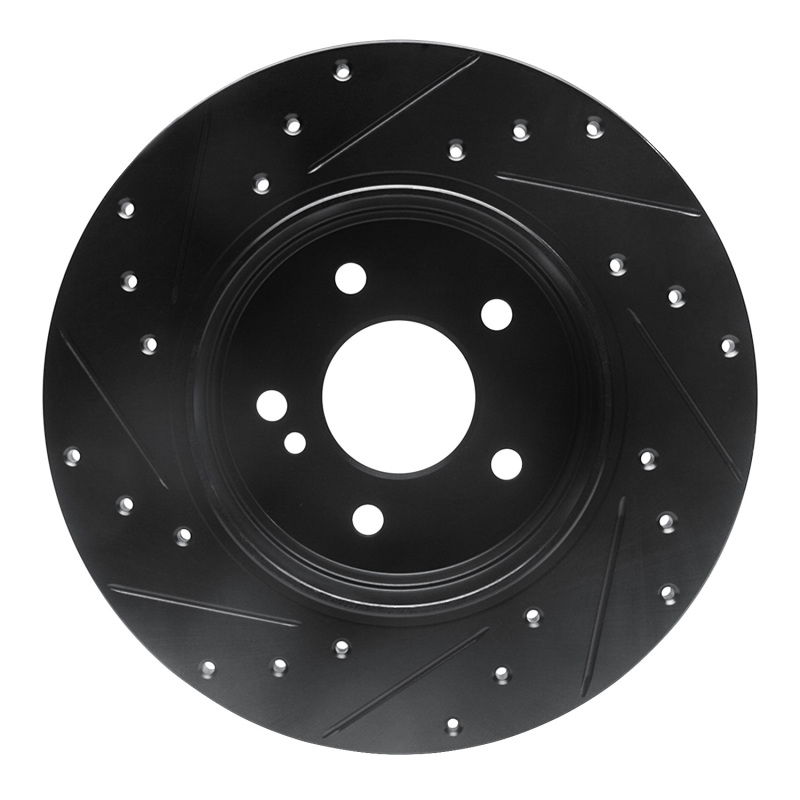 Picture of R1 98-03 Mercedes-Benz E320 Rear Right Drilled & Slotted Black Brake Rotor
