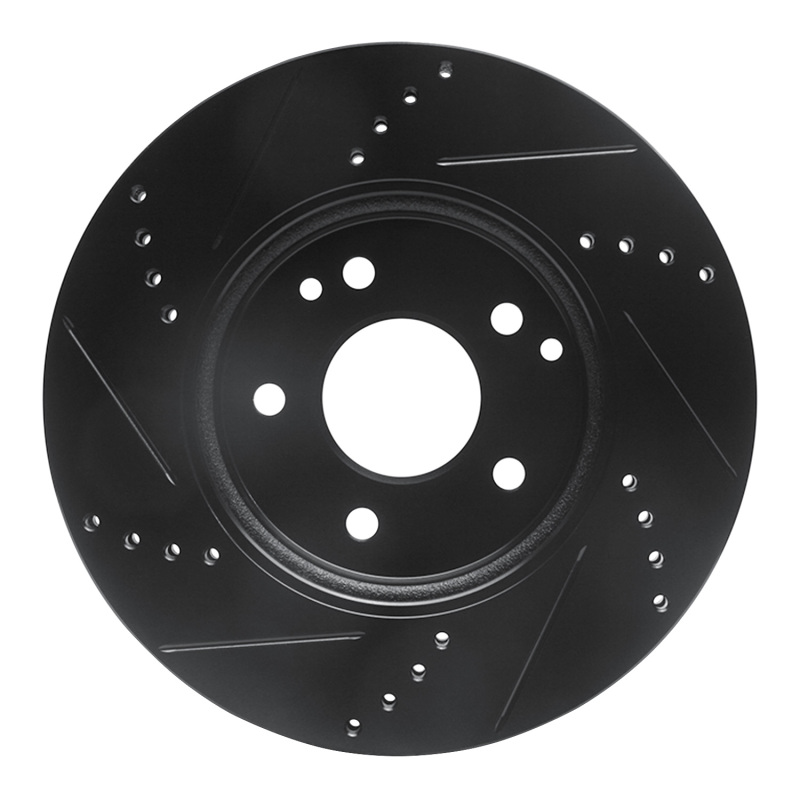 Picture of R1 96-15 Mercedes-Benz C280 Front Right Drilled & Slotted Black Brake Rotor