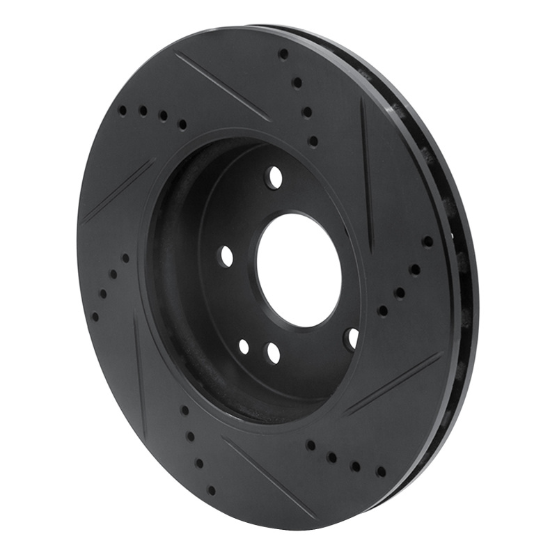 Picture of R1 96-15 Mercedes-Benz SLK230 Front Left Drilled & Slotted Black Brake Rotor