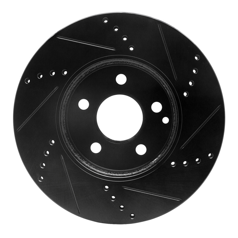 Picture of R1 03-09 Mercedes-Benz E320 Front Left Drilled & Slotted Black Brake Rotor