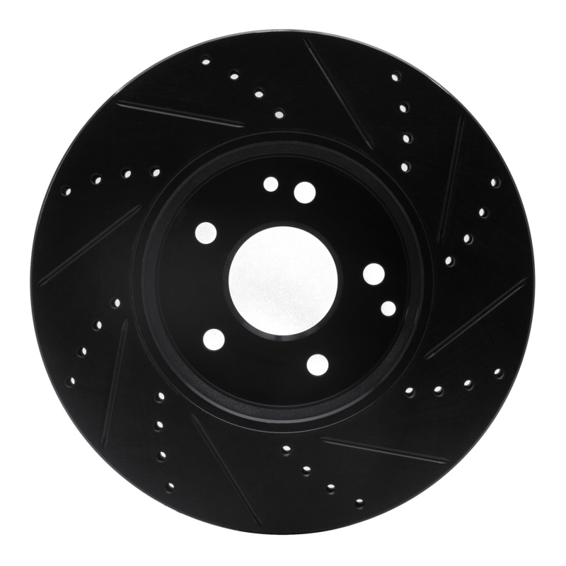 Picture of R1 96-11 Chrysler Crossfire Front Left Drilled & Slotted Black Brake Rotor
