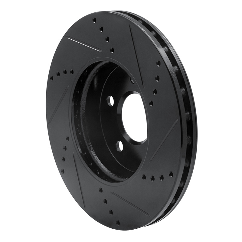 Picture of R1 03-09 Mercedes-Benz E320 Front Left Drilled & Slotted Black Brake Rotor