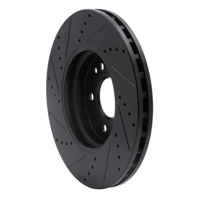 Picture of R1 96-11 Chrysler Crossfire Front Right Drilled & Slotted Black Brake Rotor