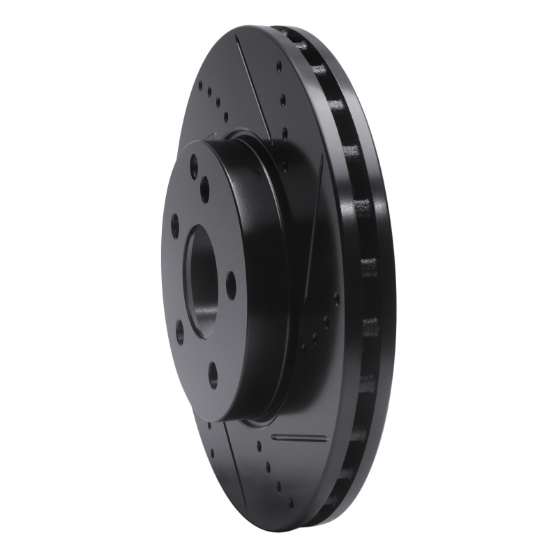 Picture of R1 03-09 Mercedes-Benz E350 Front Right Drilled & Slotted Black Brake Rotor
