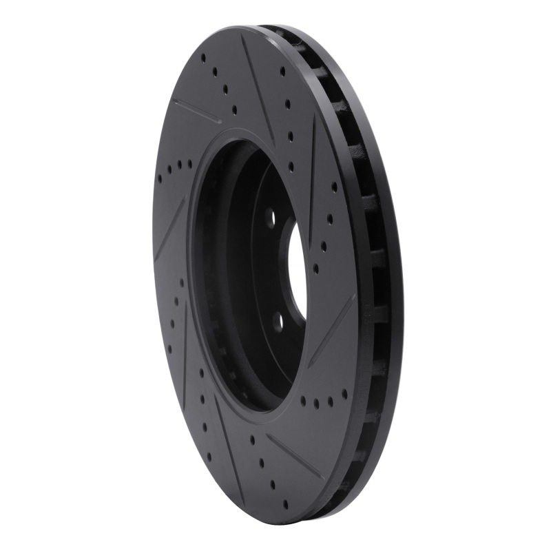 Picture of R1 96-11 Chrysler Crossfire Front Left Drilled & Slotted Black Brake Rotor