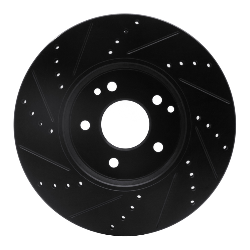 Picture of R1 96-11 Chrysler Crossfire Front Right Drilled & Slotted Black Brake Rotor