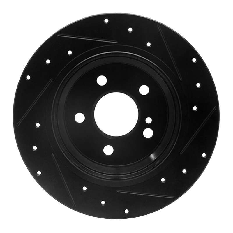Picture of R1 03-16 Mercedes-Benz E280 (Canada) Rear Left Drilled & Slotted Black Brake Rotor