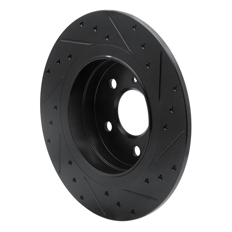 Picture of R1 08-15 Mercedes-Benz C250 Rear Left Drilled & Slotted Black Brake Rotor