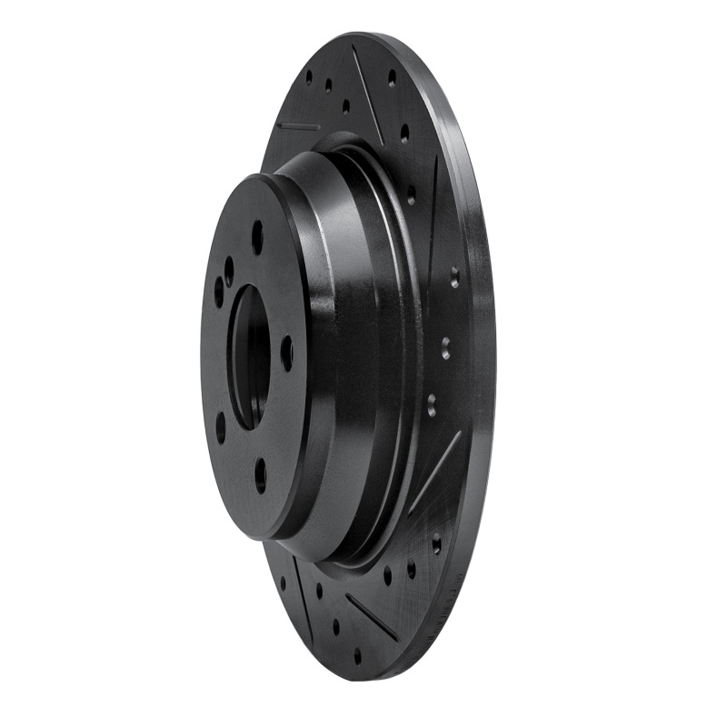 Picture of R1 03-06 Mercedes-Benz CL500 Rear Right Drilled & Slotted Black Brake Rotor