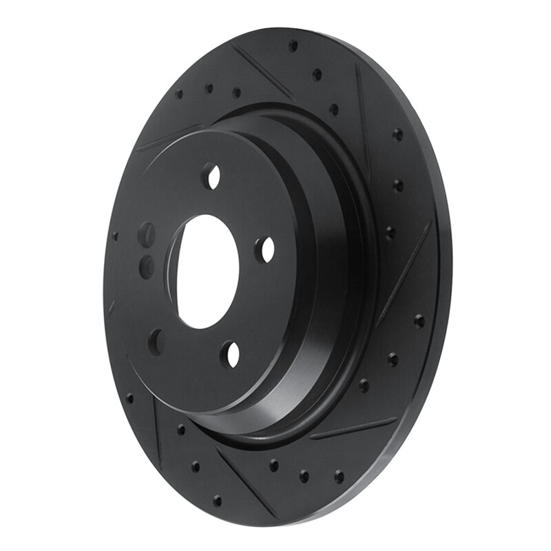 Picture of R1 07-13 Mercedes-Benz S550 Rear Right Drilled & Slotted Black Brake Rotor
