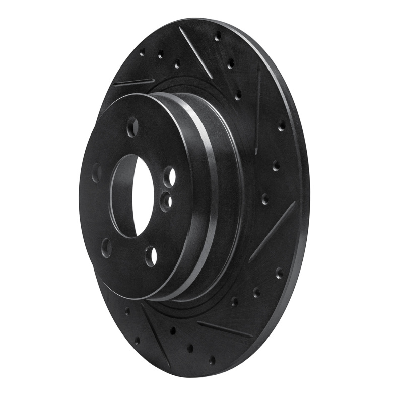 Picture of R1 08-15 Mercedes-Benz C300 Sedan Rear Right Drilled & Slotted Black Brake Rotor